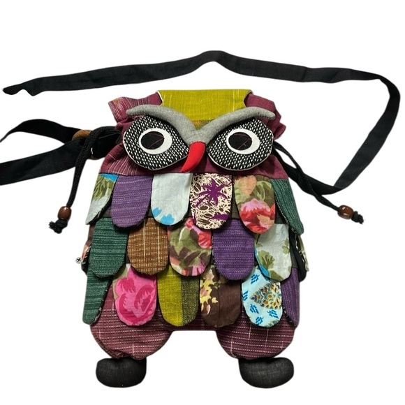 Malee Colorful Owl Design Crossbody Bag - Picture 1 of 4